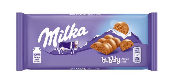 Шоколад MILKA Bubbly млечен