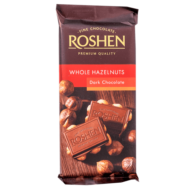 Шоколад ROSHEN черен с цели лешници