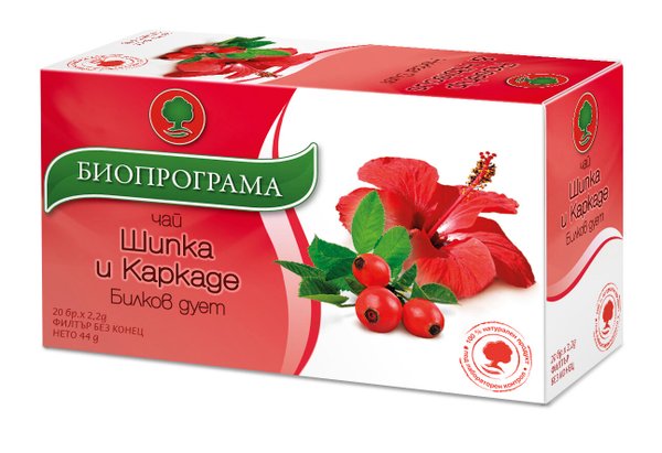 Чай БИОПРОГРАМА шипка и каркаде