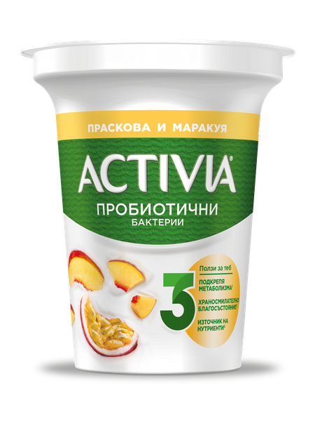 Activia пробиотични бактерии праскова и маракуя