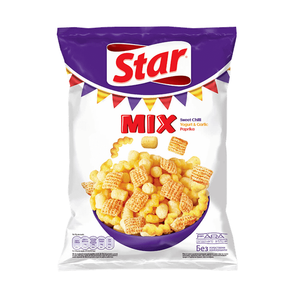Снакс STAR MIX с чили, йогурт, чесън и паприка