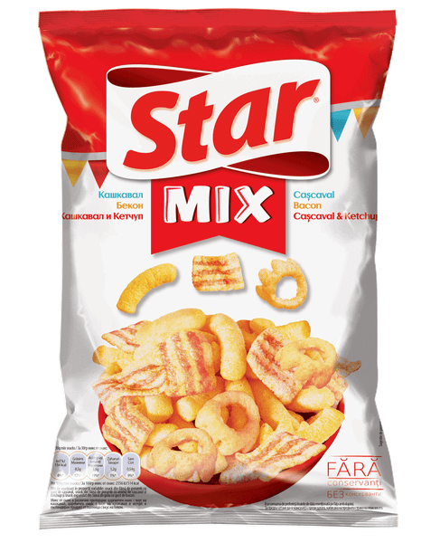Снакс STAR MIX с кашкавал, бекон и кетчуп