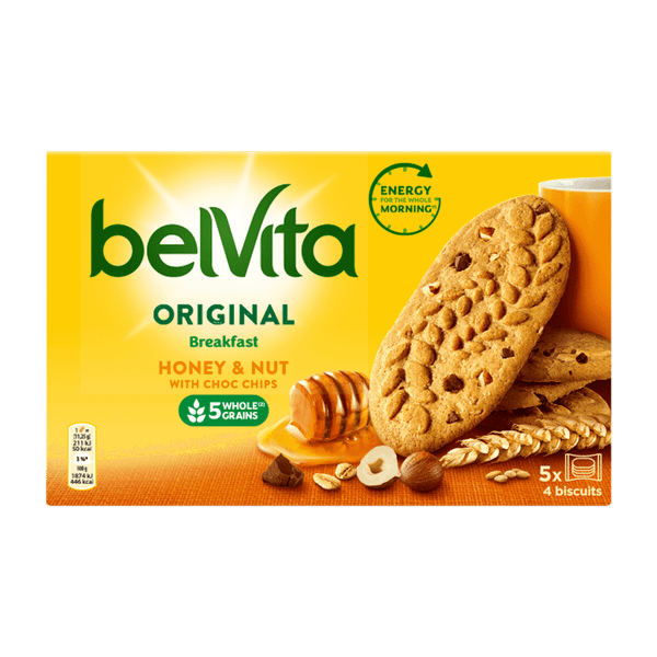 Бисквити BELVITA с шоколад, с лешник и мед