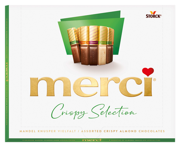 Шоколадови бонбони MERCI Crispy Almond бадемова селекция