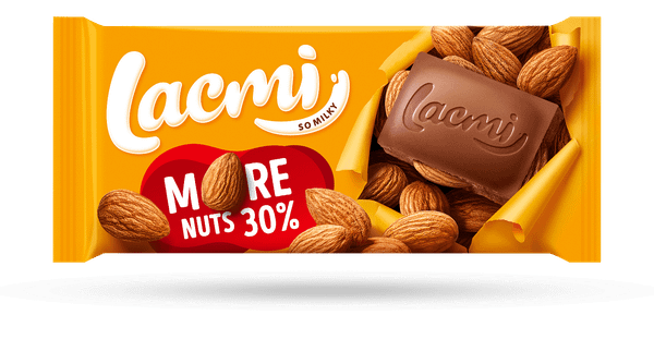 Шоколад LACMI млечен с цели бадеми