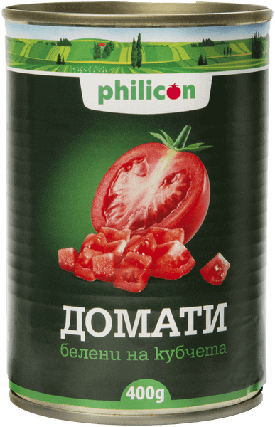 Домати PHILICON белени на кубчета