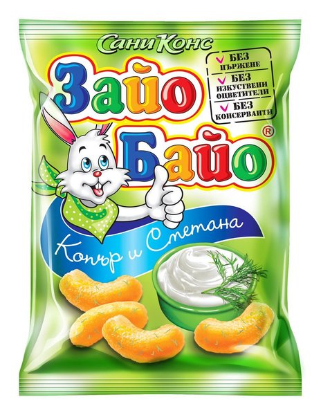 Снакс ЗАЙО БАЙО сметана и копър