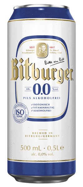 Бира BITBURGER безалкохолна кен 0.0%