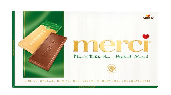 Шоколад MERCI лешници и бадеми