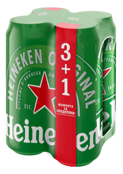 Бира HEINEKEN мултипак кен 3+ 500 мл