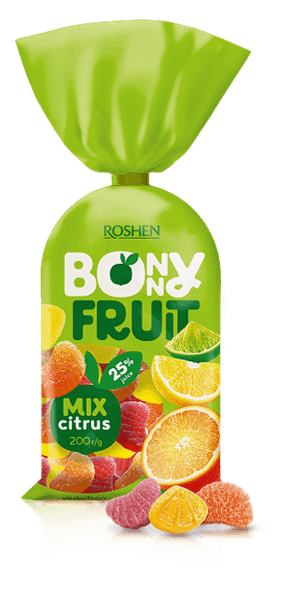 Желирани бонбони ROSHEN Bonny Fruit Mix Citrus 25% juice