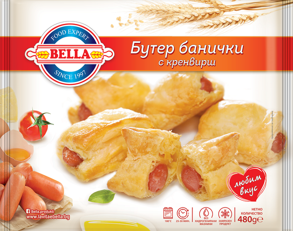 Замразени мини бутер банички BELLA с кренвирш