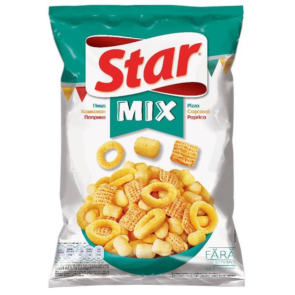 Снакс STAR MIX с пица, кашкавал и паприка
