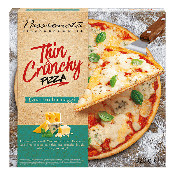 Замразена Пица Passionata Thin & Crunchy Quattro Formaggi