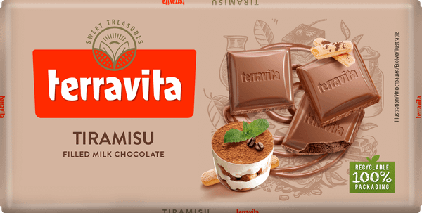 Шоколад TERRAVITA млечен с пълнеж от тирамису