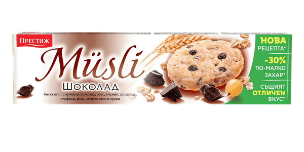 Бисквити ПРЕСТИЖ MUSLI Dark choco