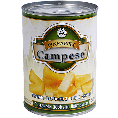 Ананас парченца в лек сироп CAMPESE