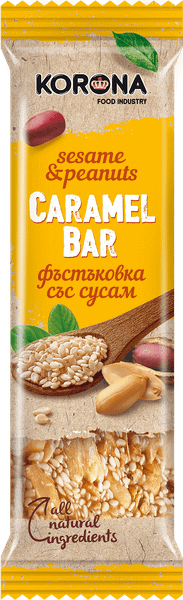 Карамелен бар KORONA с фъстъци и сусам