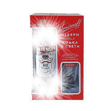 Водка SMIRNOFF Red + чаша, 37.5% алк.,