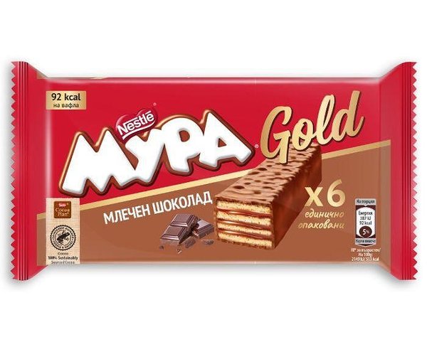 Вафли МУРА Gold млечен шоколад .