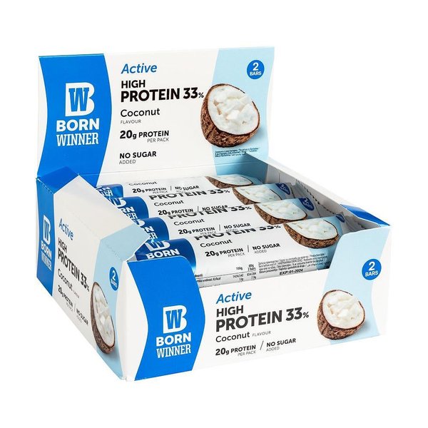 Протеинов бар BW Coconut 33% protein без захар 60 гр.