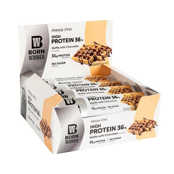 Протеинов бар BW Waffle with Chocolate 36.5% protein без захар