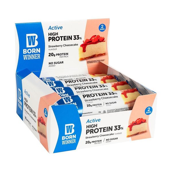 Протеинов бар BW Strawberry Cheesecake 33% Protein без захар 60 гр.