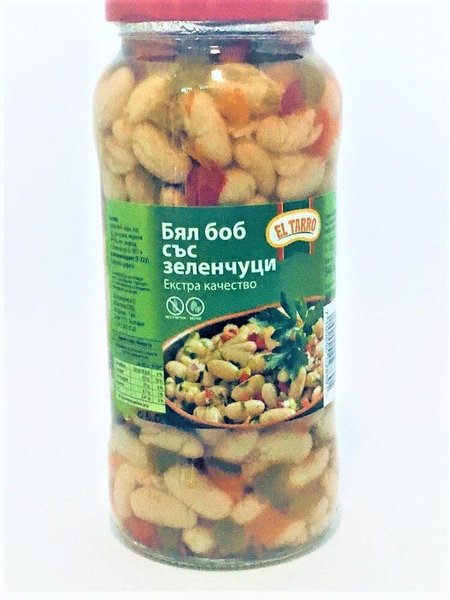Бял фасул EL TARRO със зеленч.буркан 540