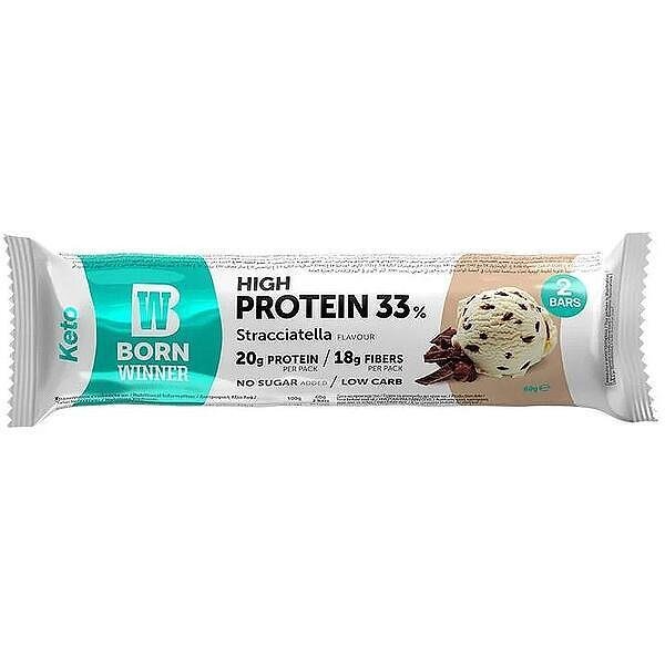 Протеинов бар Born Winner Keto Stracciaetella 33% ( протеин) 60 г