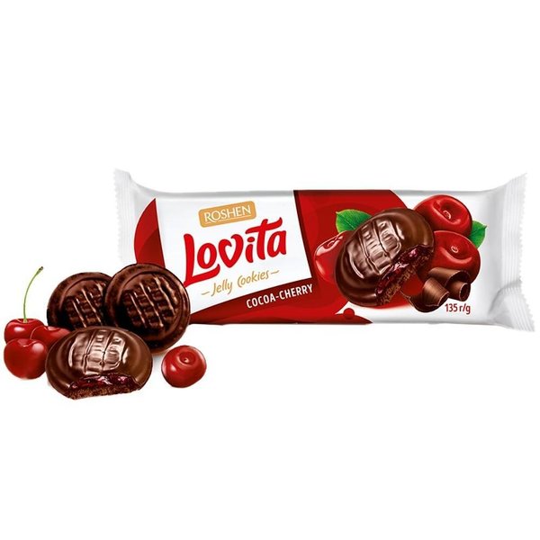 Бисквита LOVITA желиран пълнеж вишна