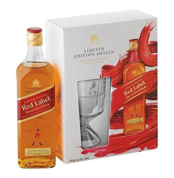 Уиски JOHNNIE WALKER Red Label 40% алк. + чаша