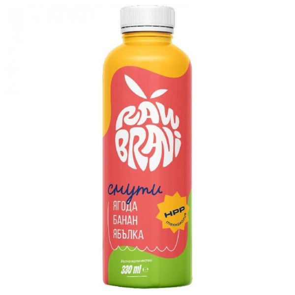 RAW BRANI смути от ягода, ябълка и банан