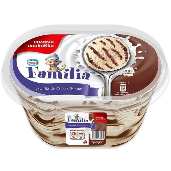 Сладолед FAMILIA GRAND какао, лешник, бис