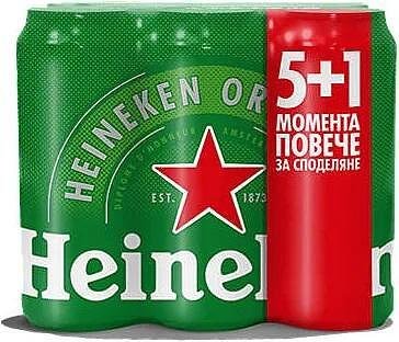 Бира HEINEKEN мултипак кен 5+1