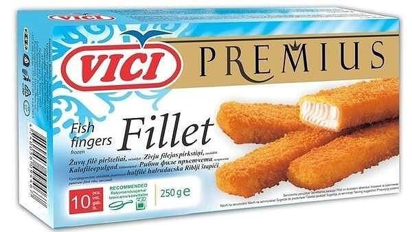 Замразени панирани рибни пръчици VICI сьомга