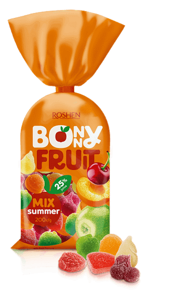 Желирани бонбони ROSHEN Bonny Fruit Mix Summer 25% Juice
