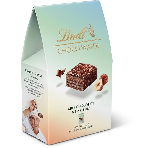 Десерт вафли LINDT млечен шоколад и лешници