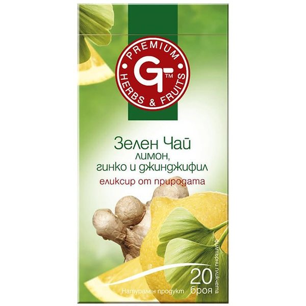 Чай GT PREMIUM Зелен лимон/гинко/джинджифил