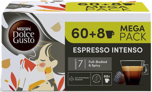Кафе капсули NESCAFE Dolce Gusto Espresso Intenso 60+