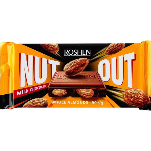 Шоколад ROSHEN Nut Out млечен с цели бадеми
