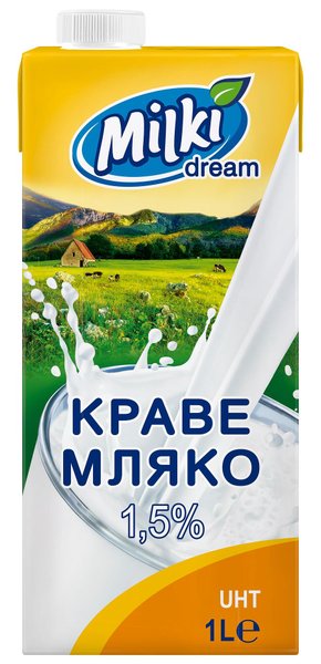 Краве мляко MILKI DREAM UHT, 1.5%,