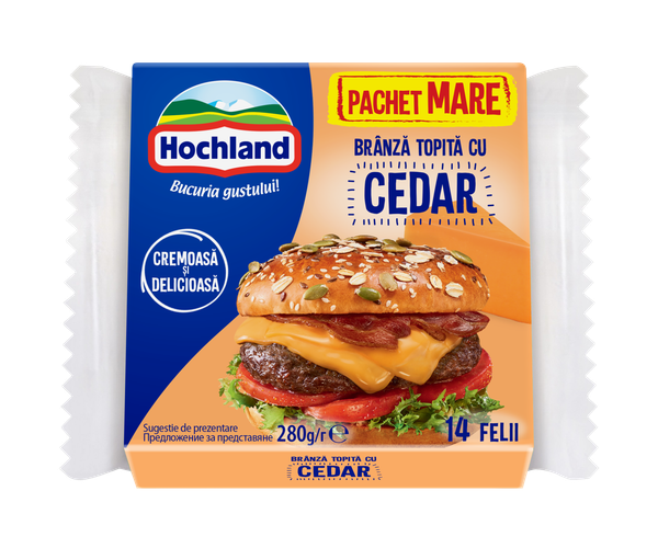 Топено сирене HOCHLAND чедър слайс